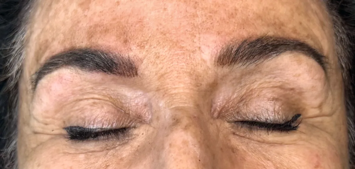 Client 3, right after permanent brows by Natural Brows by Jenn in Franklin, TN