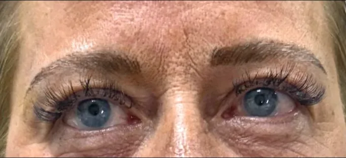 Client 1, right after permanent brows by Natural Brows by Jenn in Franklin, TN